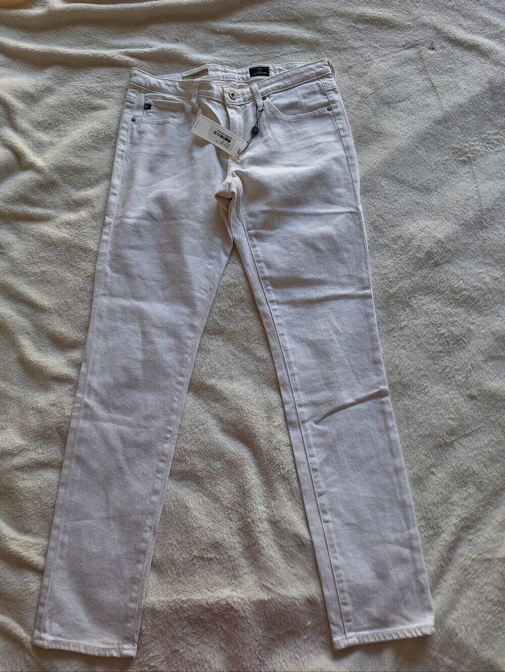 AG Adriano Goldschmied The Stilt Cigarette Leg White Jeans Size 27 NWT USA